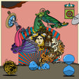 the album cover for Strfkr - Running Around - Skeletron Mix [Colored Vinyl] (Wht) [Download Included]