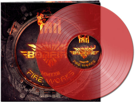 the album cover for Bonfire - Fireworks Mmxxiii - Clear Red [Clear Vinyl] (Gate) (Red)