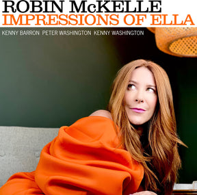 the album cover for Robin Mckelle  / Barron,Kenny - Impressions Of Ella