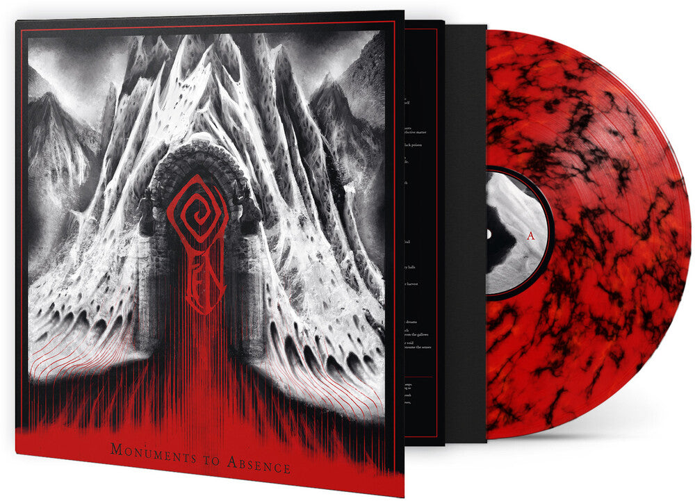 the album cover for Fen - Monuments To Absence - Red/Black Marble (Blk)