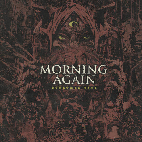 the album cover for Morning Again - Borrowed Time - Yellow & Black Smoke Colored Vinyl