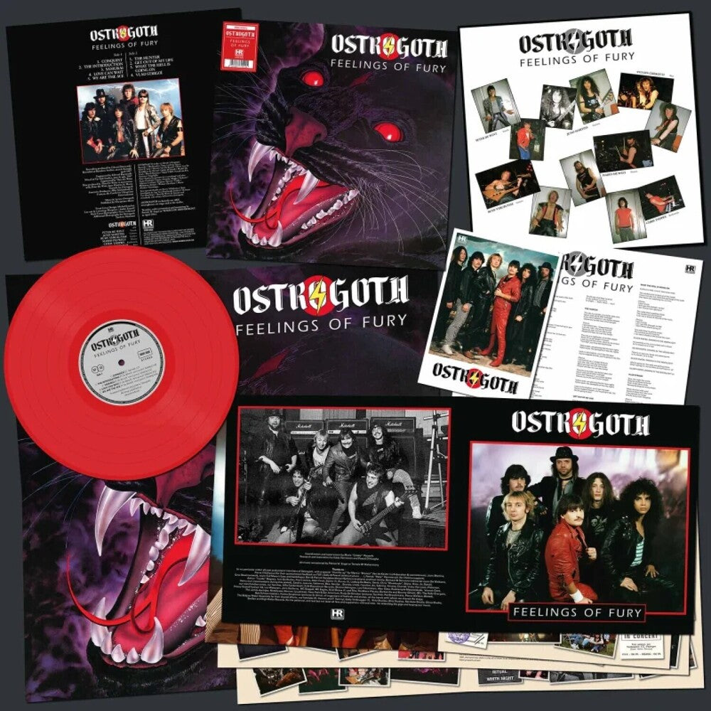 the album cover for Ostrogoth - Feelings Of Fury - Red [Colored Vinyl] (Red)