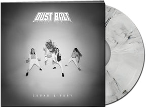 the album cover for Dust Bolt - Sound & Fury [White/Black Marbled LP]
