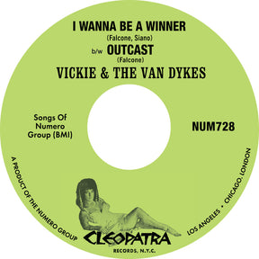 the album cover for Vickie & The Van Dykes - I Wanna Be a Winner b/w Outcast [Vinyl Single]
