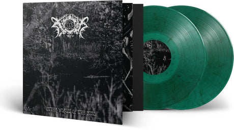 the album cover for Xasthur - Other Worlds Of The Mind - Green-Black Marble