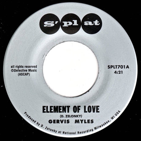 the album cover for Gervis Myles  / Suite Crude Revue - Element Of Love B/W I'm Thirsty