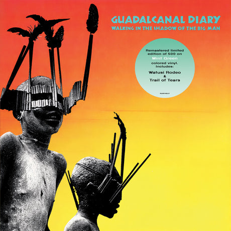 the album cover for Guadalcanal Diary - Walking In The Shadow Of The Big Man - Mint Green
