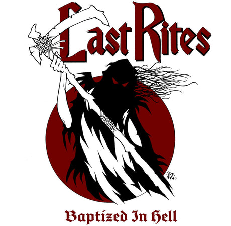 the album cover for Last Rites - Baptized In Hell (Uk)