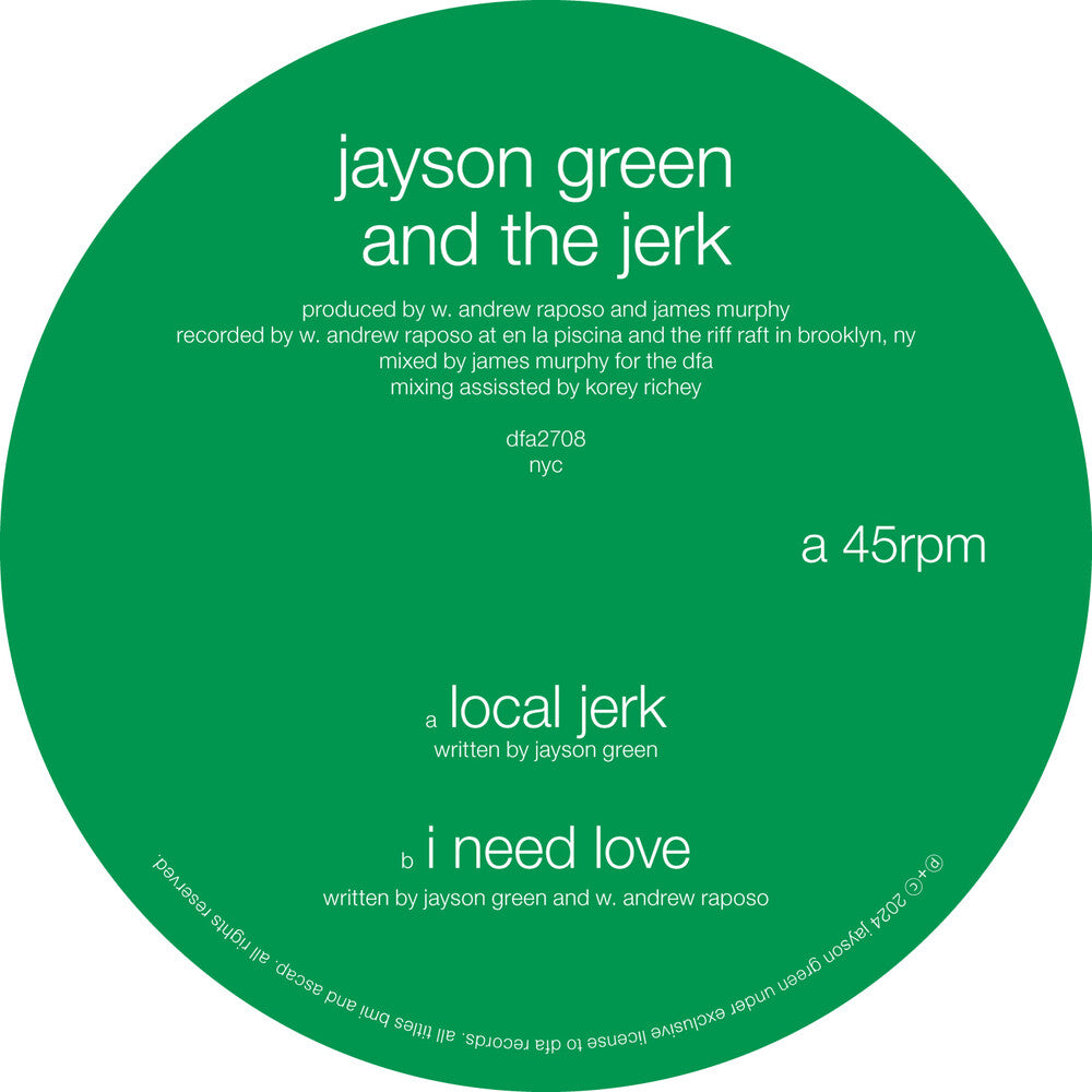 Jayson Green  & The Jerk - Local Jerk / I Need Love [12" Vinyl]