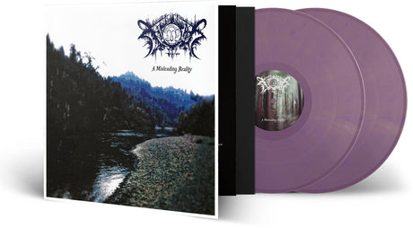 the album cover for Xasthur - Misleading Reality - Gold/Purple Marble [Colored Vinyl]