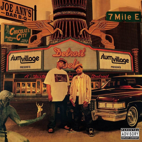 the album cover for Slum Village - Detroit Deli (A Taste Of Detroit) [Colored Vinyl] [Clear Vinyl] 
