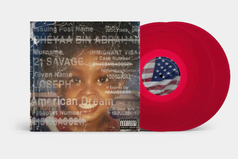 the album cover for 21 Savage - American Dream - Red Colored Vinyl