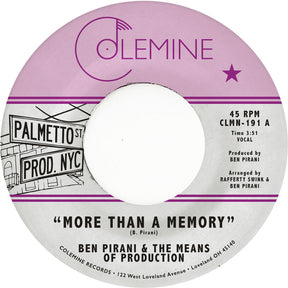 the album cover for Ben Pirani - More Than A Memory (Can)