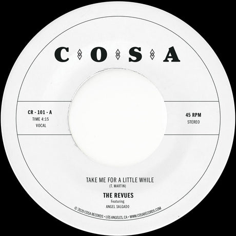 the album cover for Revues - Take Me For A Little While