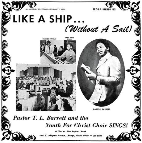 the album cover for Pastor Barrett  T.L. / Youth For Christ Choir - Like A Ship (Without A Sail)