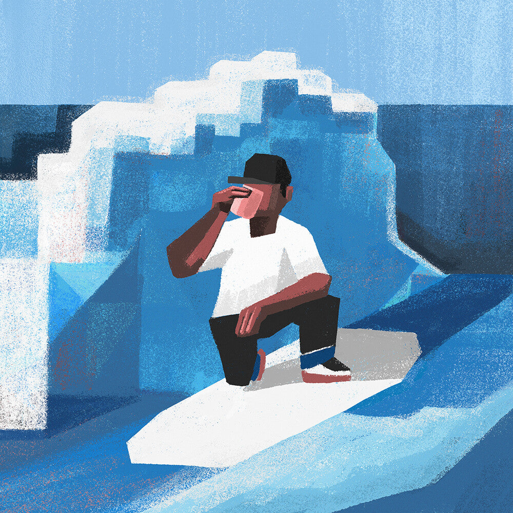 the album cover for Blu / Shafiq Husayn - Out Of The Blue
