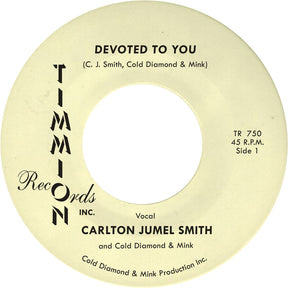 the album cover for Carlton Smith  Jumel / Cold Diamond & Mink - Devoted To You/Devoted To You (Instrumental)