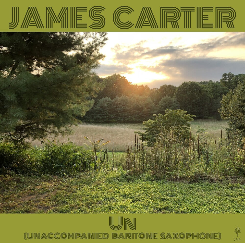 the album cover for James Carter - Un (Unaccompanied Baritone Saxophone) (Gate)