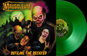 the album cover for Mausoleum - Defiling The Decayed [Clear Vinyl] (Grn) [Limited Edition]