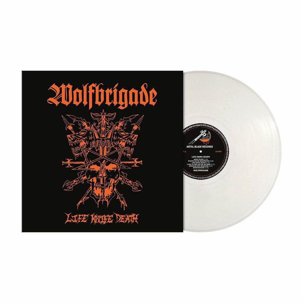 the album cover for Wolfbrigade - Life Knife Death [Colored Vinyl] (Wht)