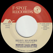 the album cover for Marcus I Meets Adubta - Heavy Manners
