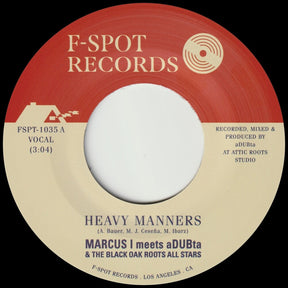 the album cover for Marcus I Meets Adubta - Heavy Manners