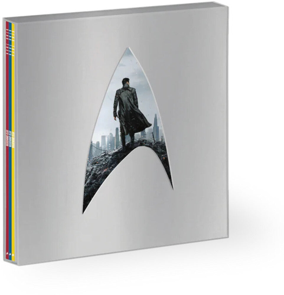 the album cover for Michael Giacchino  (Box) (Cvnl) (Dlx) (Ltd) (Uk) - Star Trek Into Darkness - O.S.T. (Box) [Clear Vinyl] (Uk)
