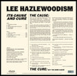 the album cover for Lee Hazlewood - Lee Hazlewoodism: Its Cause & Cure (Spa)