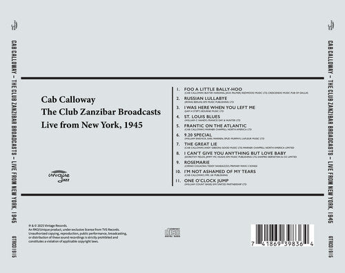 The Club Zanzibar Broadcasts - Live from New York, 1945 (CD)