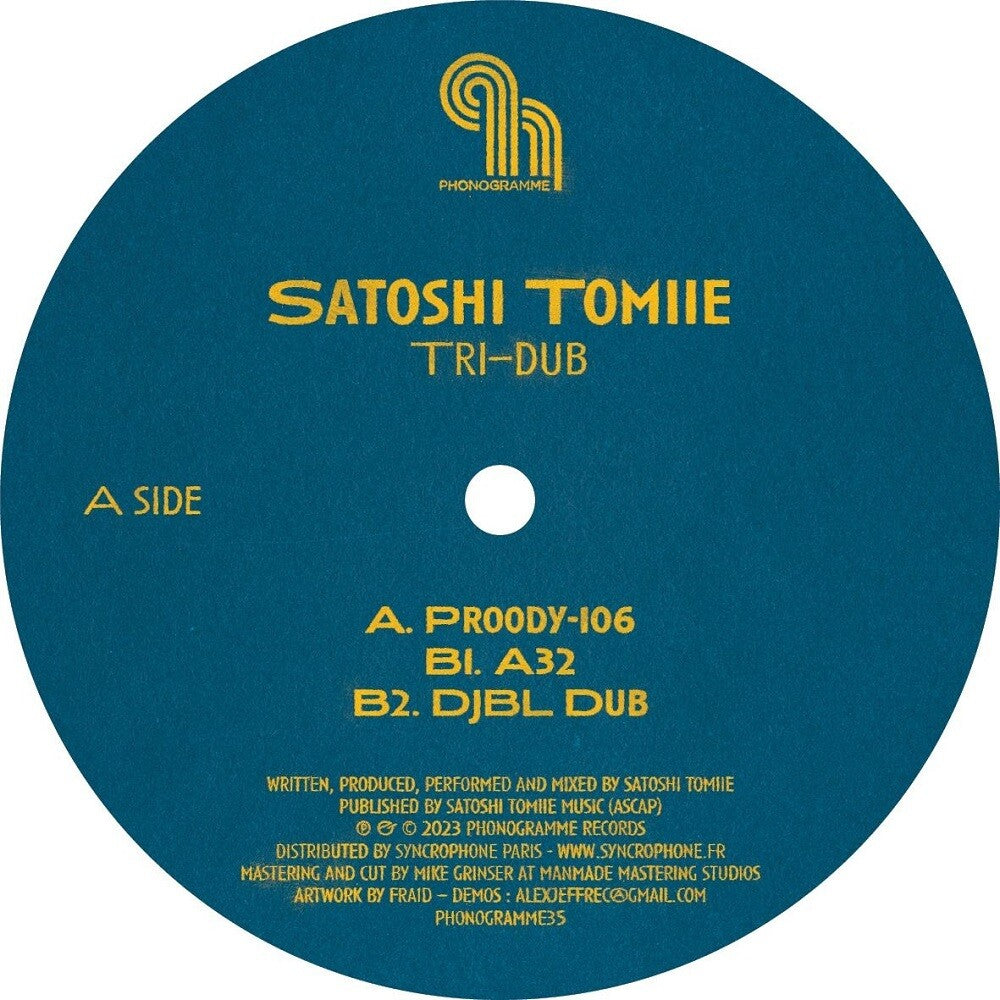 the album cover for Satoshi Tomiie - Tri-Dub (Blue) [Clear Vinyl]