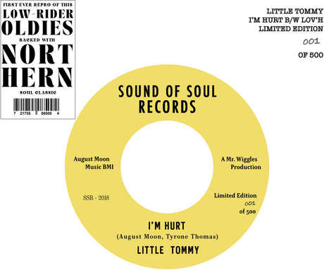 the album cover for Little Tommy - I'm Hurt b/w Lov'h