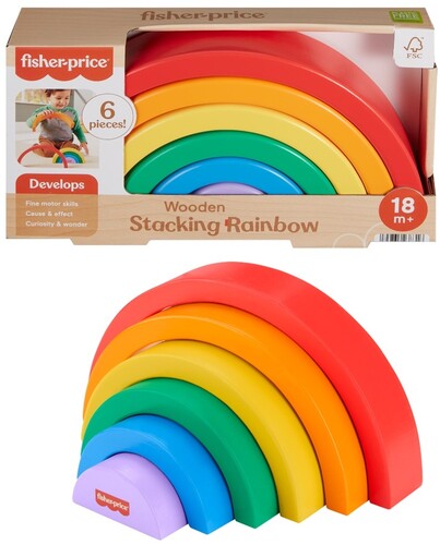 Fisher Price - Wooden Stacking Rainbow - Collectibles
