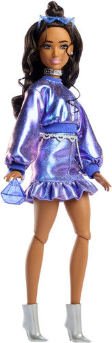 Barbie Deluxe Style - Barbie Dlx Style Brown Hair Metallic Blue Outfit - Collectibles