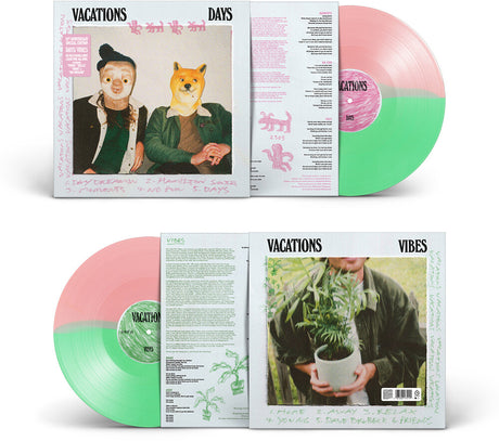 the album cover for Vacations - Days/Vibes [Green and Pink 180 Gram Colored Vinyl]