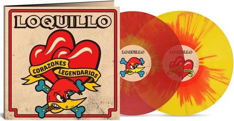 the album cover for Loquillo - Corazones Legendarios - Red & Yellow Splatter