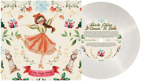 the album cover for Laufey - A Very Laufey Holiday: The Santa Claus Is Comin' To Town Edition [Snow Globe Glitter 7inch]