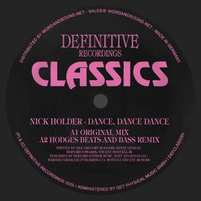 the album cover for Nick Holder - Dance Dance Dance (Ep)