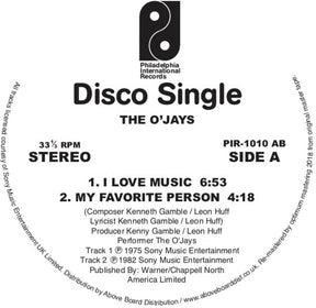 the album cover for O'Jays - I Love Music