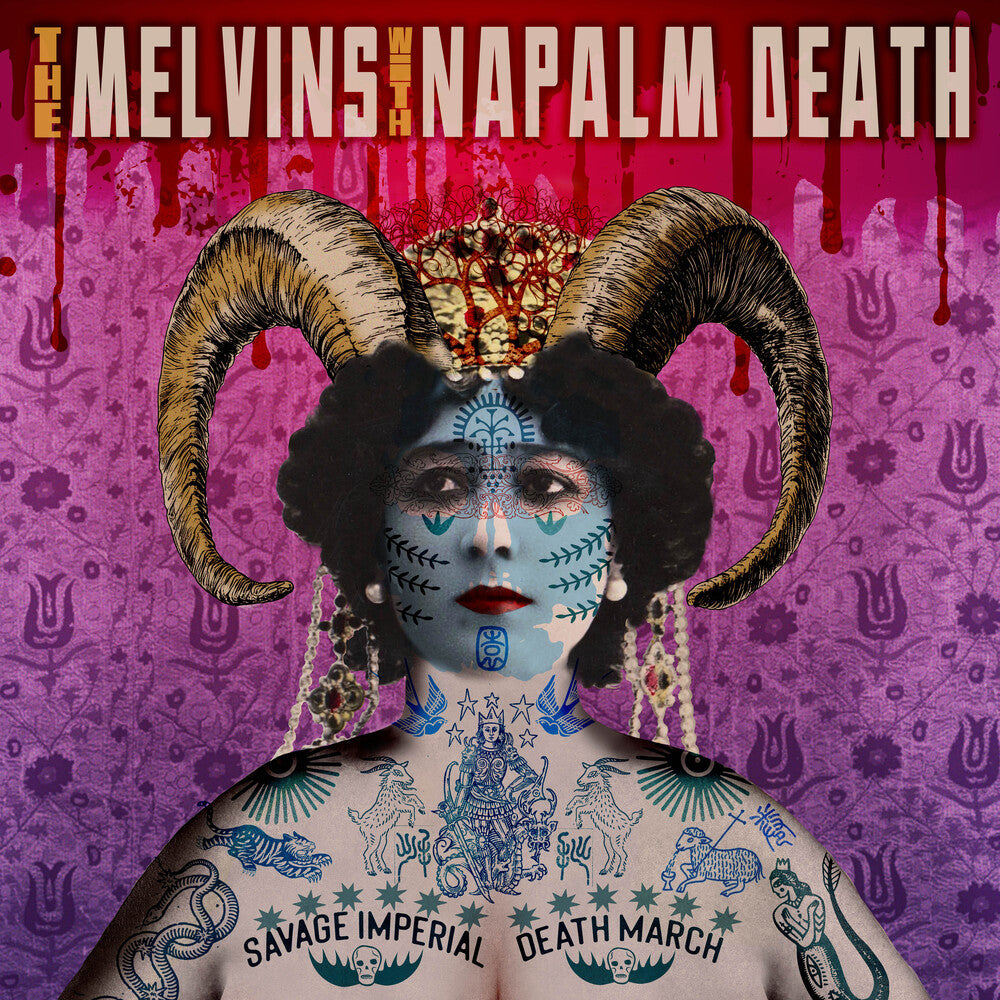 the album cover for Melvins / Napalm Death - Savage Imperial Death March