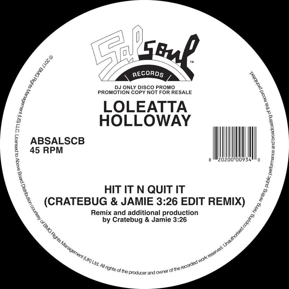 the album cover for Loleatta Holloway - Hit It N Quit It (Cratebug & Jamie 326 Edit Remix)