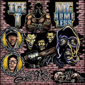 the album cover for Mc Homeless / Ice-T - Goons & Goblins - Red [Colored Vinyl] [Limited Edition] (Red)
