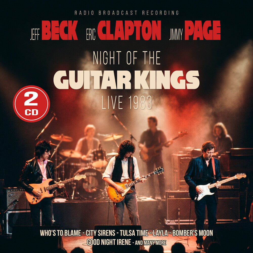 the album cover for Jeff Beck  / Page,Jimmy / Clapton,Eric - Night Of The Guitar Kings 1983 [Digipak]