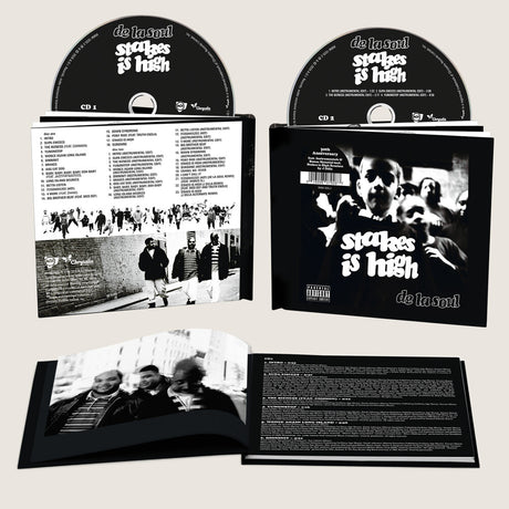 the album cover for De La Soul - Stakes Is High - 30th Anniversary [Hard Cover Book]