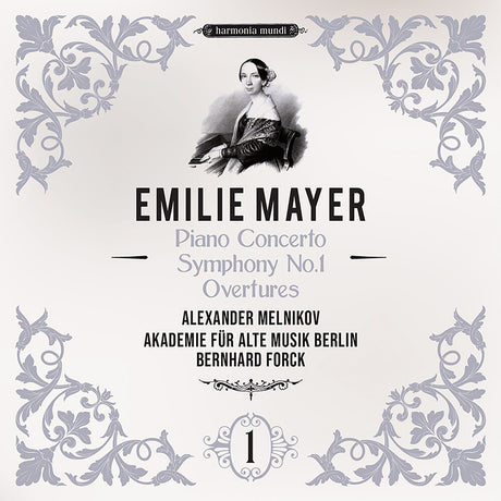 the album cover for Alexander Melnikov - Emilie Mayer: Pno Cno Sym No.1 Overtures