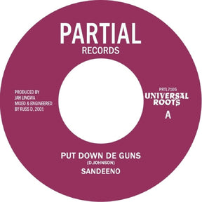 the album cover for Sandeeno - Put Down De Guns' (Ep)