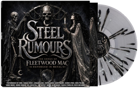 the album cover for Various Artists - Steel Rumours - The Songs of Fleetwood Mac Reforged in Steel [Black / Clear / White Splatter]