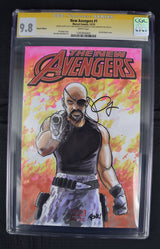 New Avengers 1 CGC SS 9.8 Tone Rodriguez John Carpenter Snake Plissken Sketch