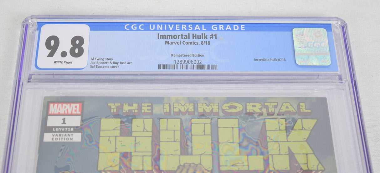 Immortal Hulk 1 Marvel 2018 CGC 9.8 1:500 Sal Buscema Remastered Variant