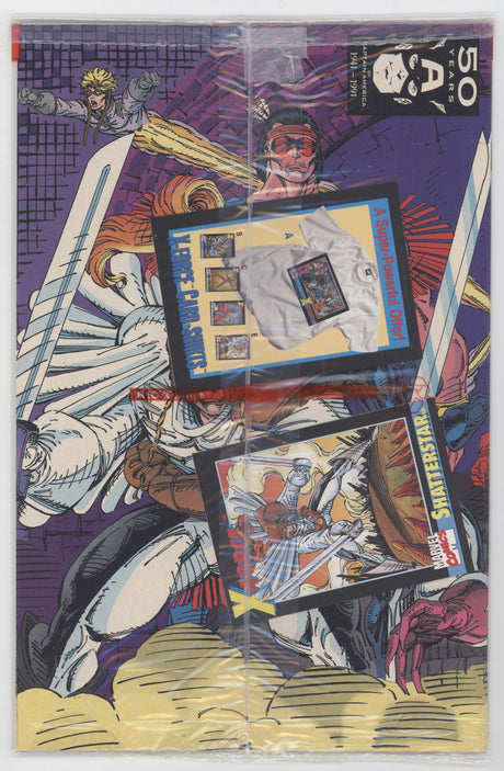 X-Force 1 Marvel 1991 NM Polybag Shatterstar Card Negative UPC Logo