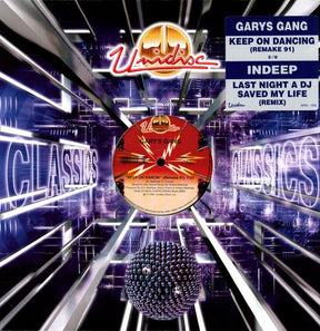 the album cover for Indeep / Garys Gang - Last Night a DJ Saved My Life / Keep on Dancing